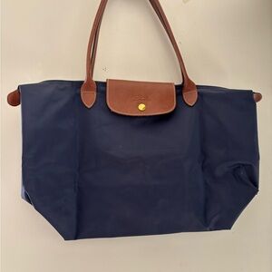 Longchamp Le Pliage medium Navy Blue Tote